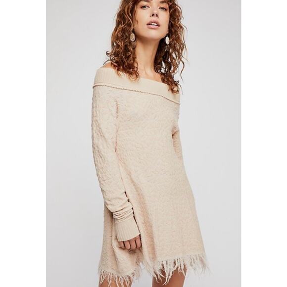Free People Broken Glass Textured Fringe Tunic Top Size Small - Picture 1 of 6